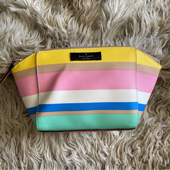 kate spade Handbags - Kate Spade colorful pastel stripe small makeup travel bag